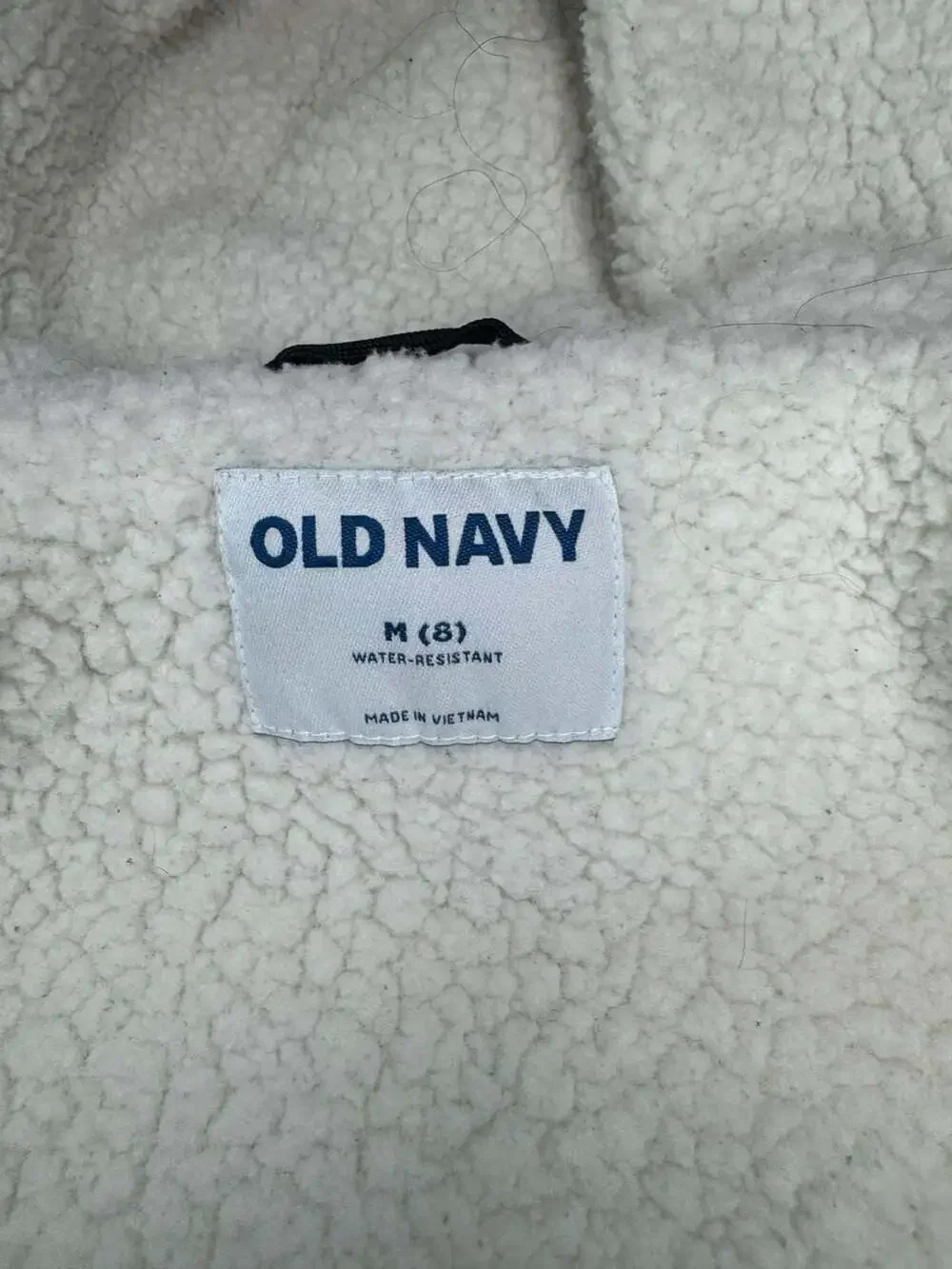 Old Navy Puffer Jacket Size M (8) Black Water-Resistant Fleece-Lined